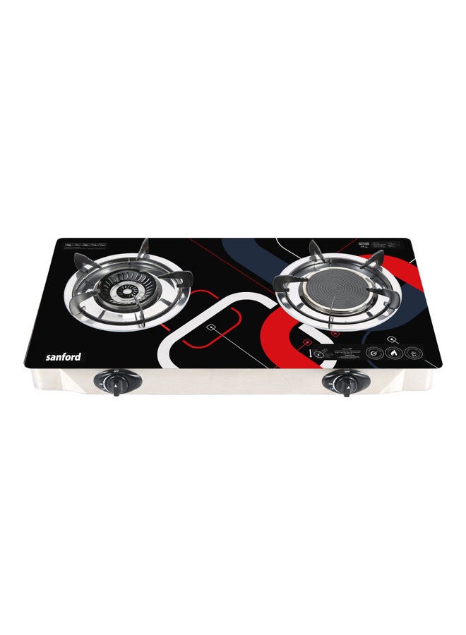 Infrared Glass Gas Stove 2 Burner SF5351IGC B BLACK Multicolour