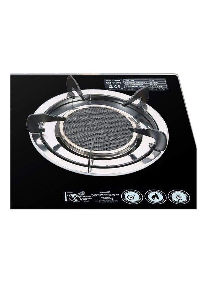 Infrared Glass Gas Stove 2 Burner SF5351IGC B BLACK Multicolour