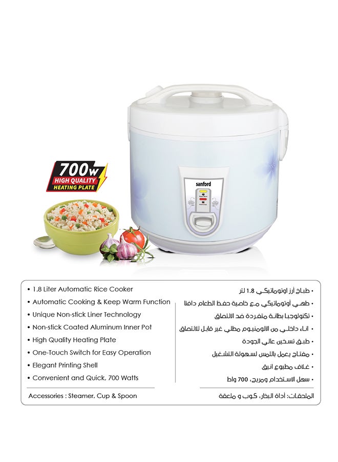 RICE COOKER 1.8 L 700 W SF1150RC-1.8L BS White
