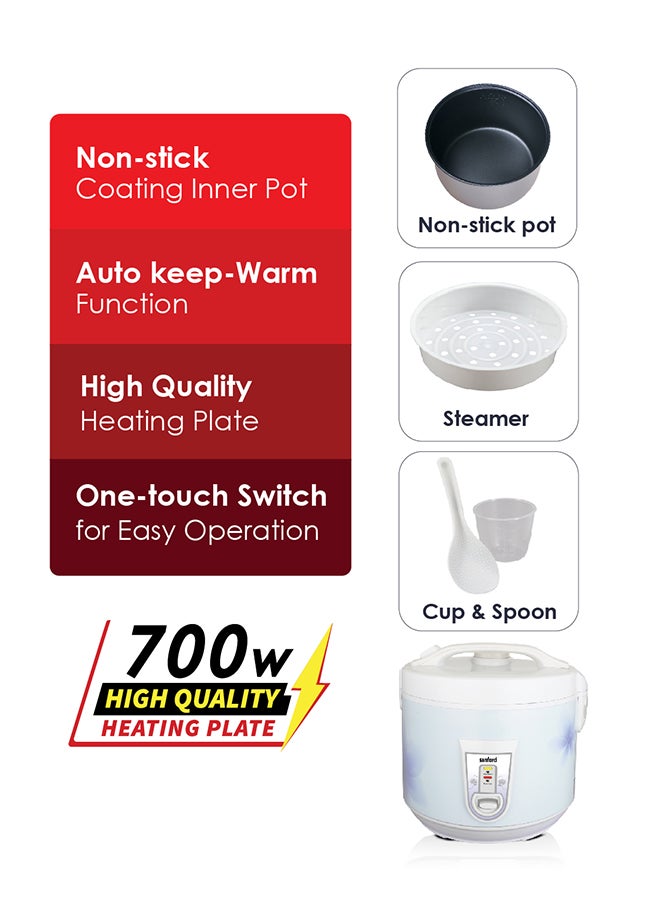 RICE COOKER 1.8 L 700 W SF1150RC-1.8L BS White
