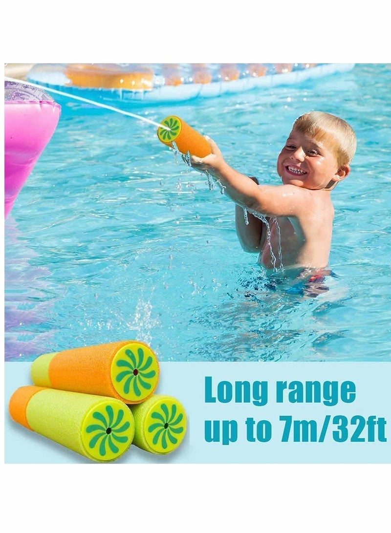 Water Gun 6Pcs Foam Water Gun Foam Water Blaster Set Pool Toys for Kids & Adult Water Toy Blaster Shooter Swimming Summer Pool Outdoor Beach Play Game Toy for Party Favors Pool Garden Outdoor
