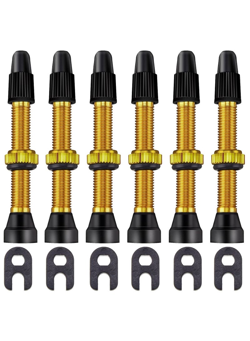Presta Valve Stem 40 mm for Bicycle, Tubeless Brass Valve Stem Presta Valve Core Remover Tool Kit（12 Pieces ）