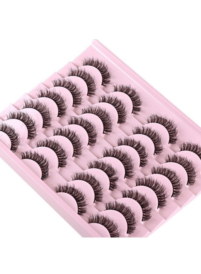 Lashes Natural Look Short Cat Eye Natural Lashes Fluffy Wispy False Eyelashes 14 Pairs Faux Mink Strip Eye Lashes Pack For Daily Makeup (F7 ; 6 15Mm)