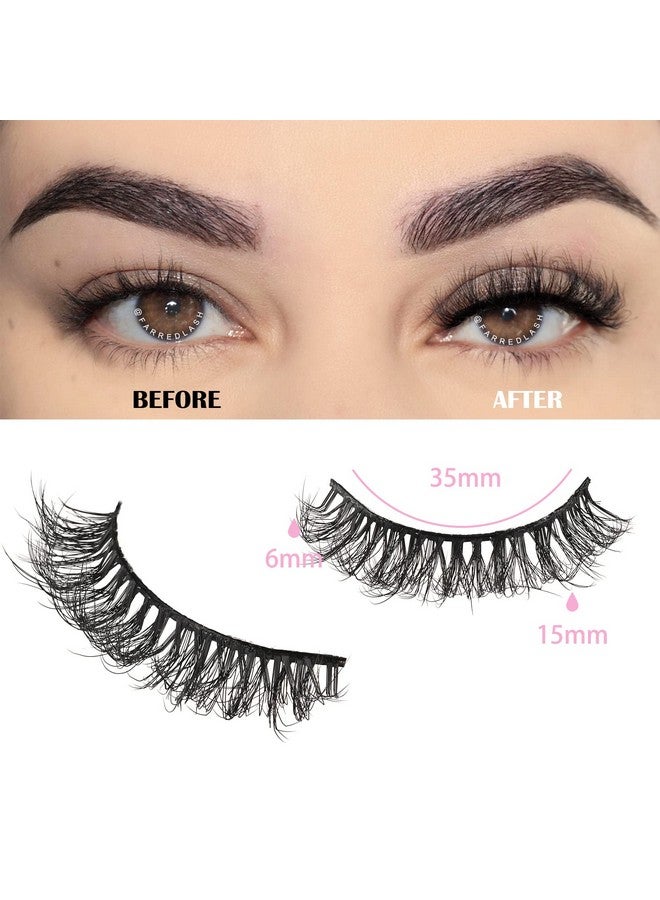 Lashes Natural Look Short Cat Eye Natural Lashes Fluffy Wispy False Eyelashes 14 Pairs Faux Mink Strip Eye Lashes Pack For Daily Makeup (F7 ; 6 15Mm)