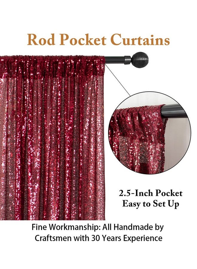 Sequin Photo Backdrop Burgundy 4Ftx6Ft Glitter Curtains Wine Sequin Back Drop Fabric Photography Background Maroon Sequin Wedding Backdrop