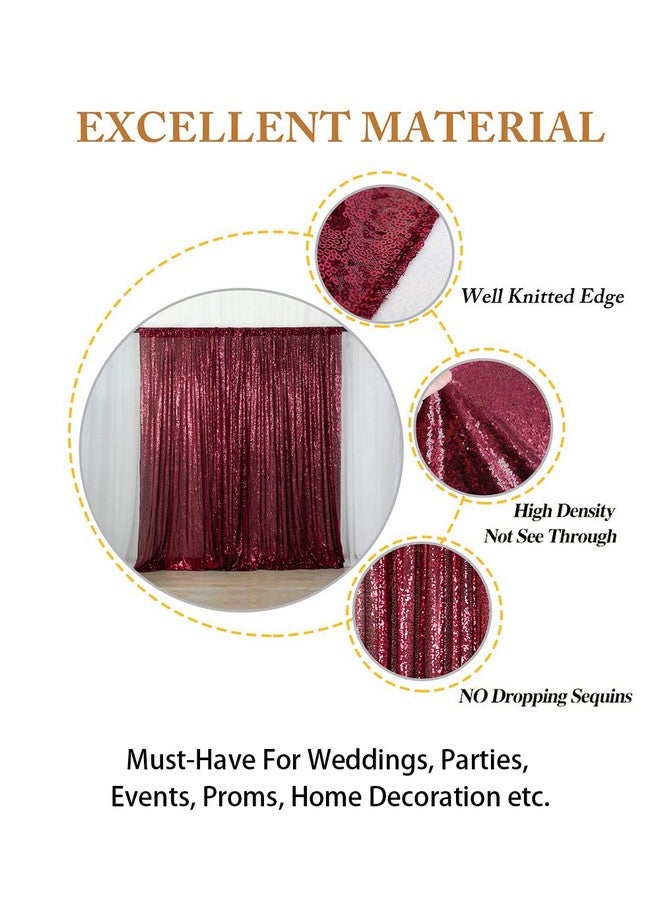 Sequin Photo Backdrop Burgundy 4Ftx6Ft Glitter Curtains Wine Sequin Back Drop Fabric Photography Background Maroon Sequin Wedding Backdrop