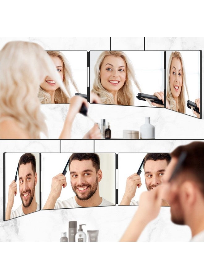 3 Way Mirror For Hair Cutting Trifold Mirror For Shaver And Makeup Height Adjustable With Two Hold Nails Self Haircut Mirror Can As A Gift For Men Or Women