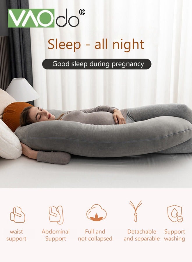 Pregnancy Pillows C-Shape Full Body Pillow Jersey Cover Pregnancy Pillows for Sleeping with Removable Cover Body Pillows for Adults Maternity Pillow and Pregnancy Must Haves 145CM