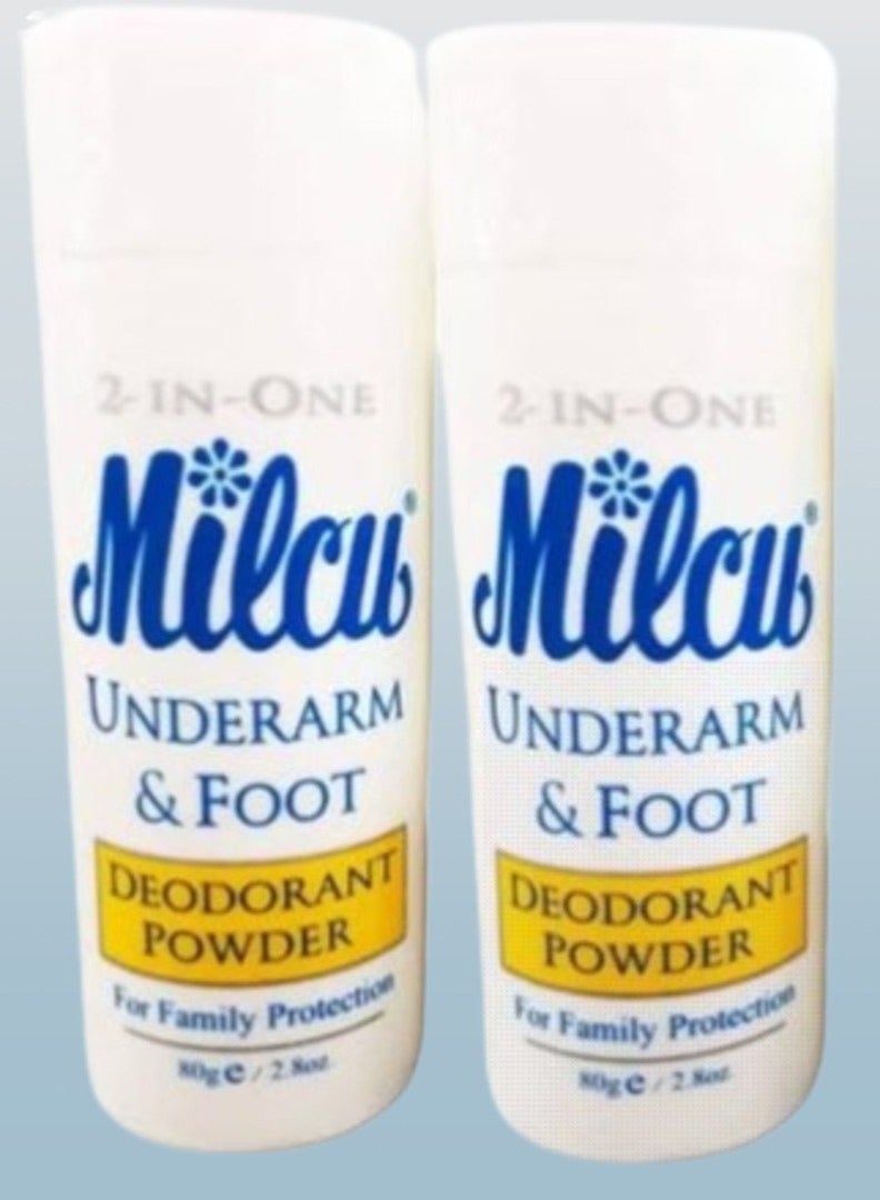 2 Pieces Milcu Underarm & Foot Deodorant Powder 80g