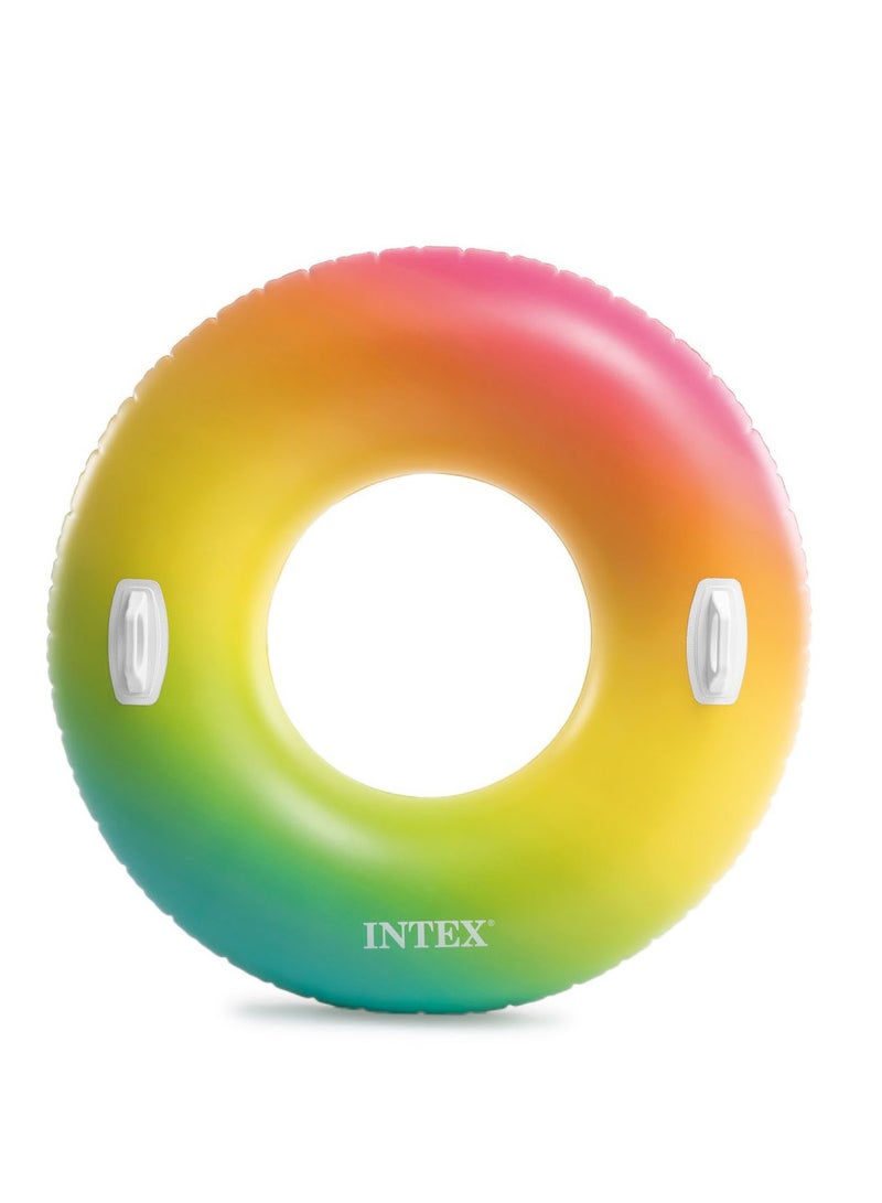 Rainbow Ombre Inflatable Pool Swim Tube 48inch