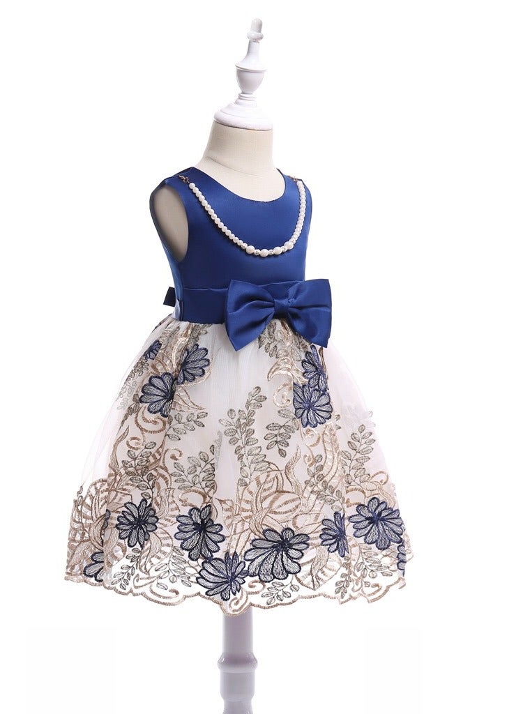 New Fashion Party Girl's Ceremonial Dress Blue Color