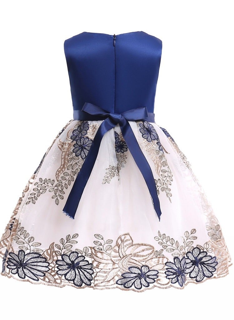 New Fashion Party Girl's Ceremonial Dress Blue Color