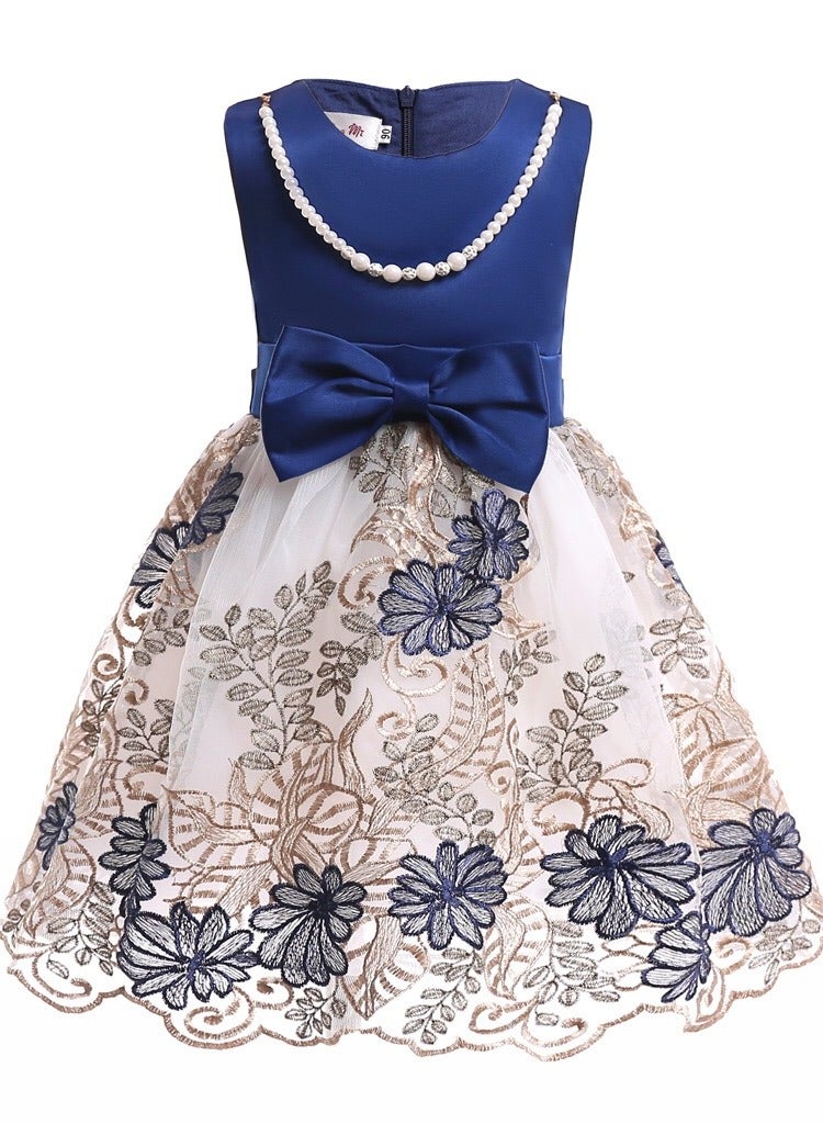 New Fashion Party Girl's Ceremonial Dress Blue Color