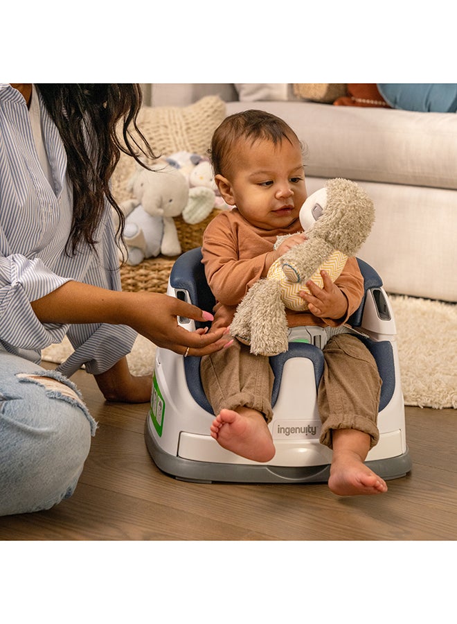 Baby Base 2-in-1 Booster Feeding and Floor Seat with Self-Storing Tray - Night Sky