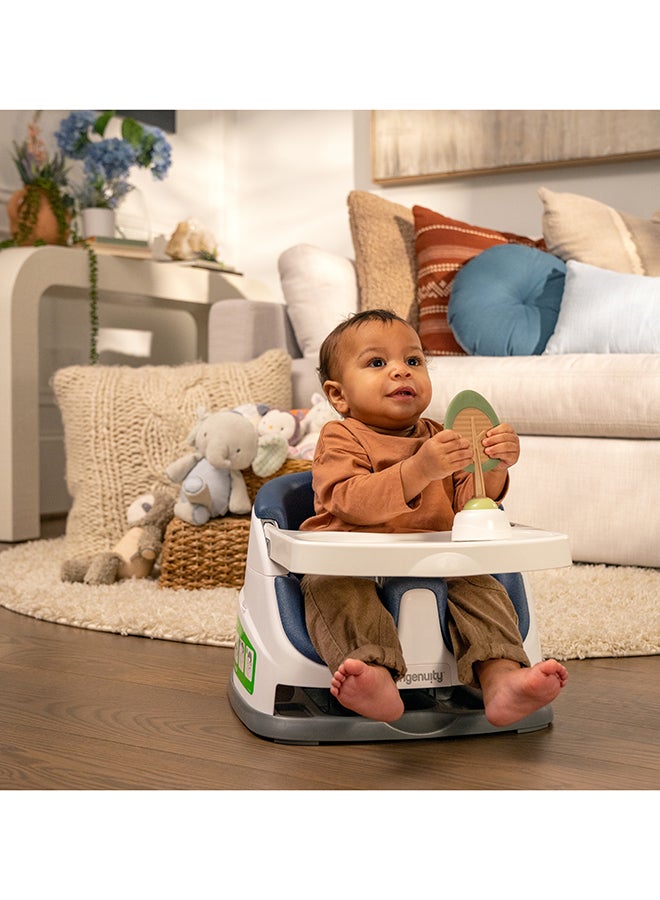 Baby Base 2-in-1 Booster Feeding and Floor Seat with Self-Storing Tray - Night Sky