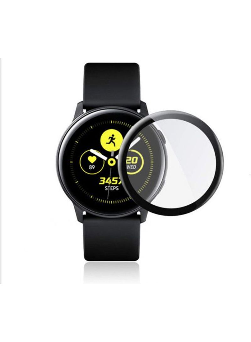 Black Frame Glass Screen Protector For Samsung Galaxy Watch Active Clear