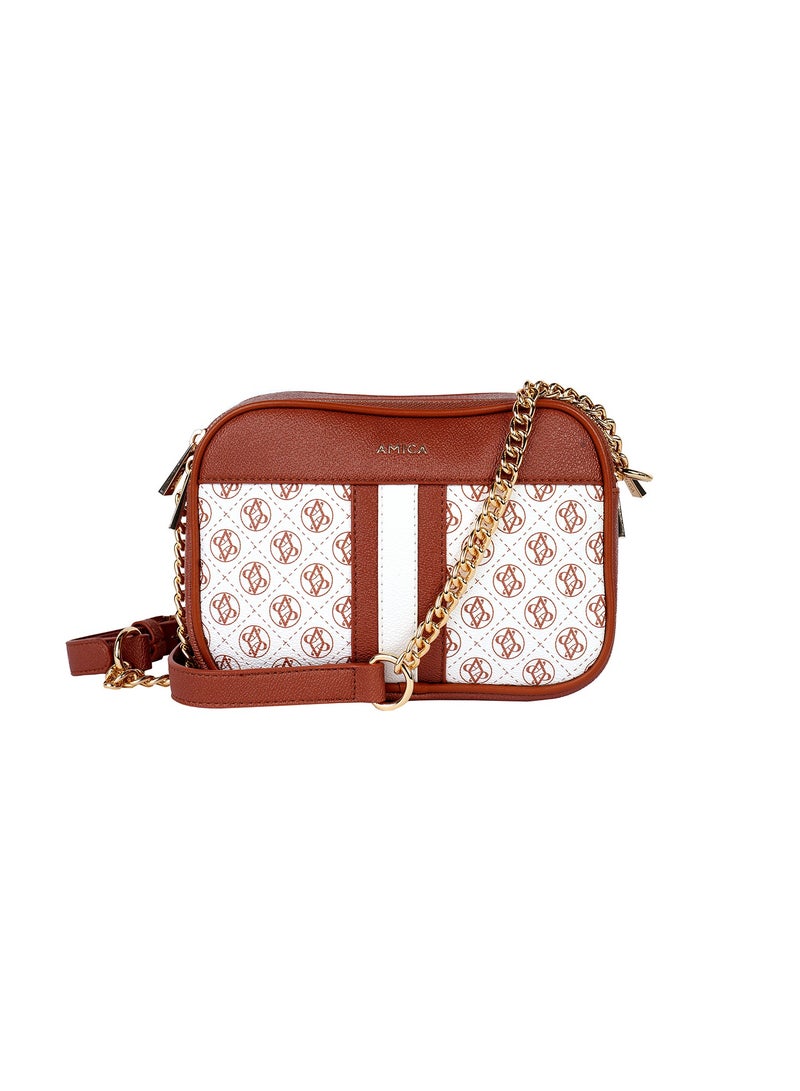 Lois Signature Monogramed Women's Shoulder Crossbody bag in Textured Leather
