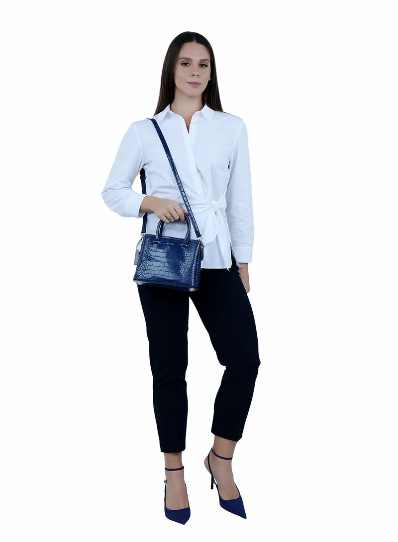 Daphne Reptile Textured Vegan Leather Ladies Shoulder Crossbody Handbag