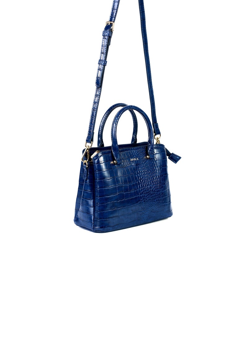 Daphne Reptile Textured Vegan Leather Ladies Shoulder Crossbody Handbag