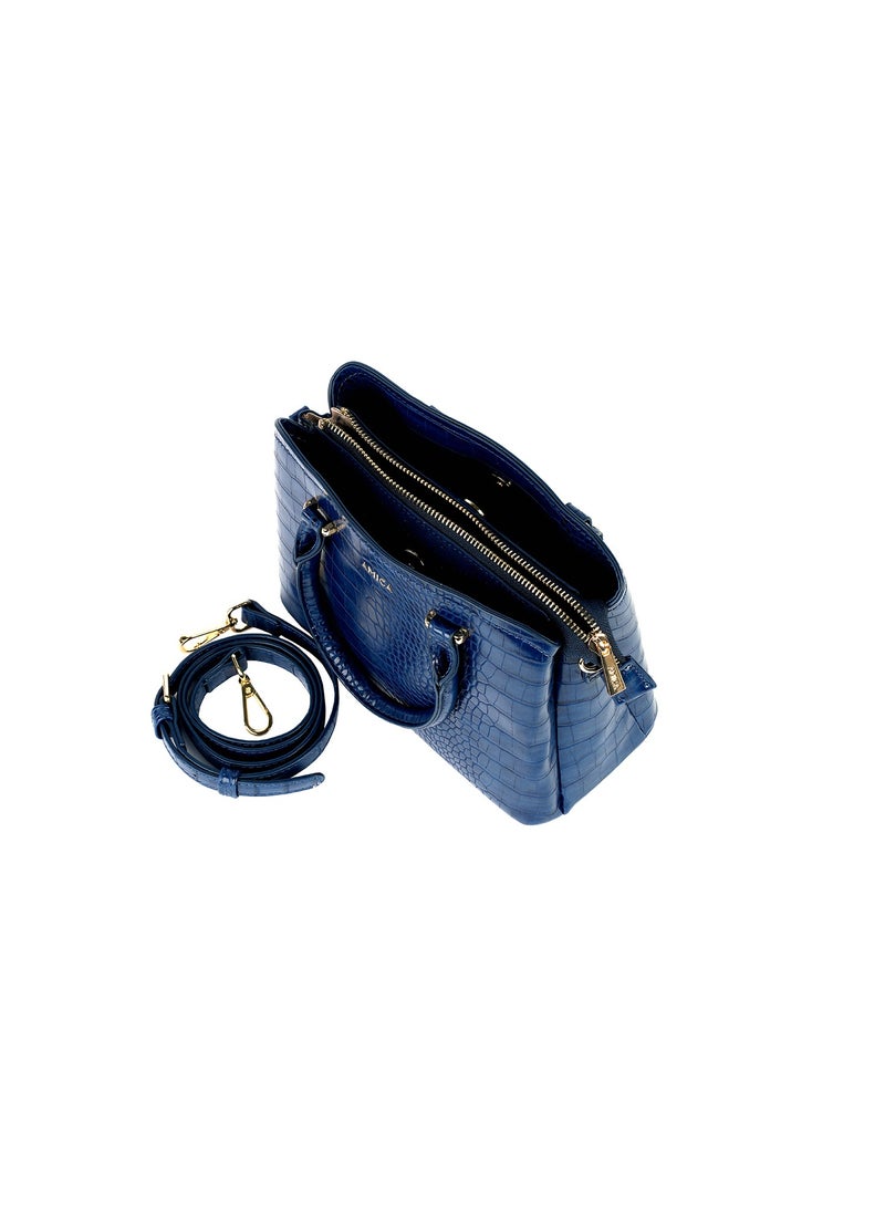 Daphne Reptile Textured Vegan Leather Ladies Shoulder Crossbody Handbag