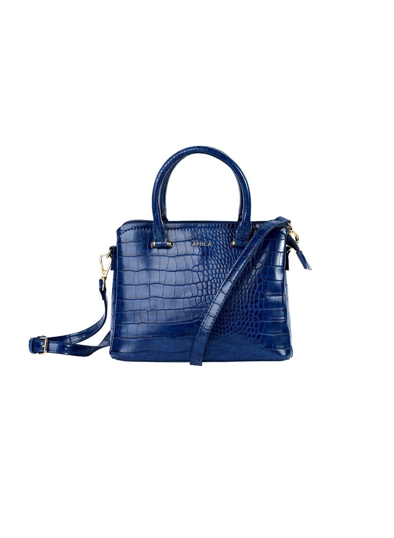 Daphne Reptile Textured Vegan Leather Ladies Shoulder Crossbody Handbag