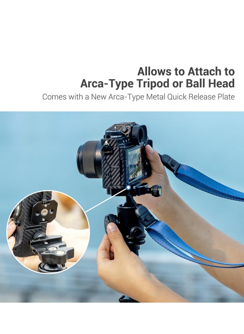 For JJC Camera Quick Shoulder Strap, Adjustable Camera Neck Belt Strap with Quick Release Plate, Anti-slip Camera Sling Strap, Suitable for Canon Sony Nikon Fuji Mirrorless Cameras (Blue)