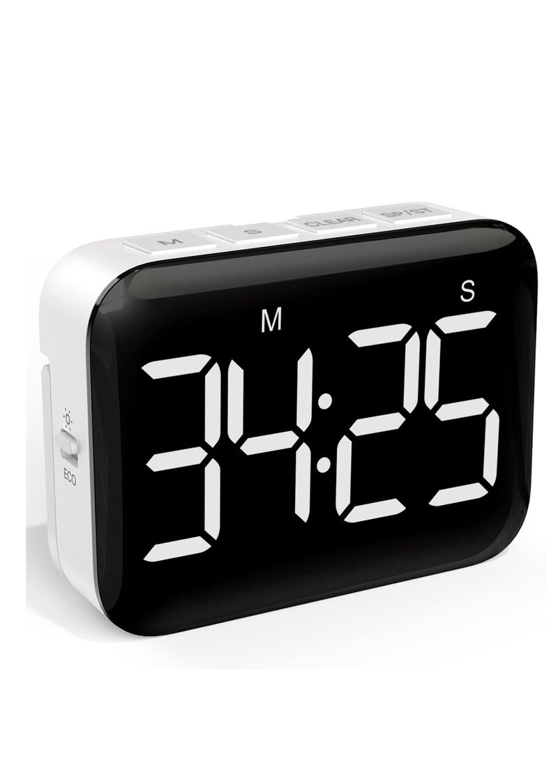 Digital Kitchen Timer,Magnetic Countdown Count Up Timer with Large LED Display, 2 Brightness, Loud Volume, Easy for Cooking and for Kids Teachers and Seniors to Use