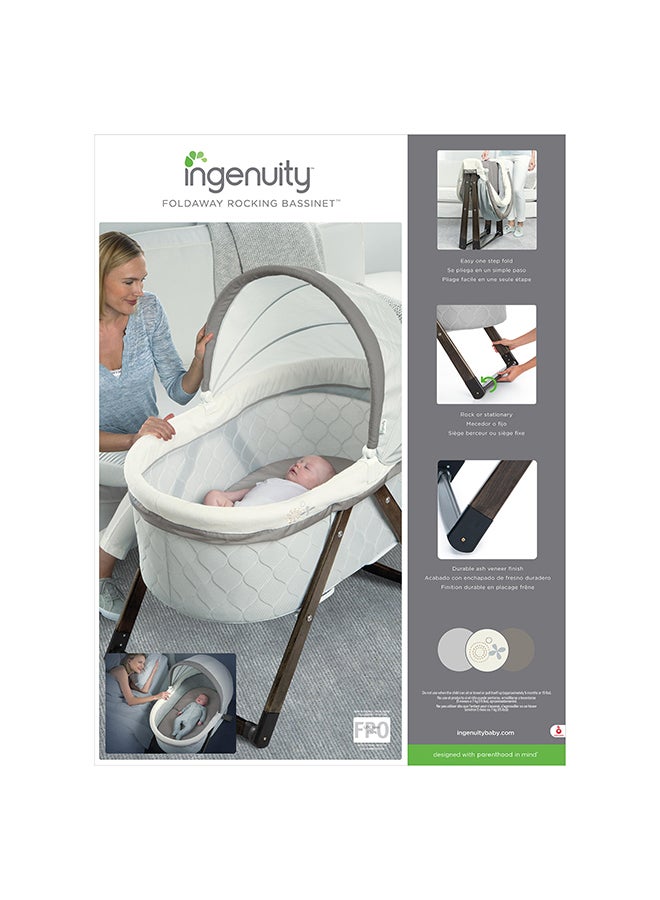 Foldaway Rocking Wood Bassinet - Carrington