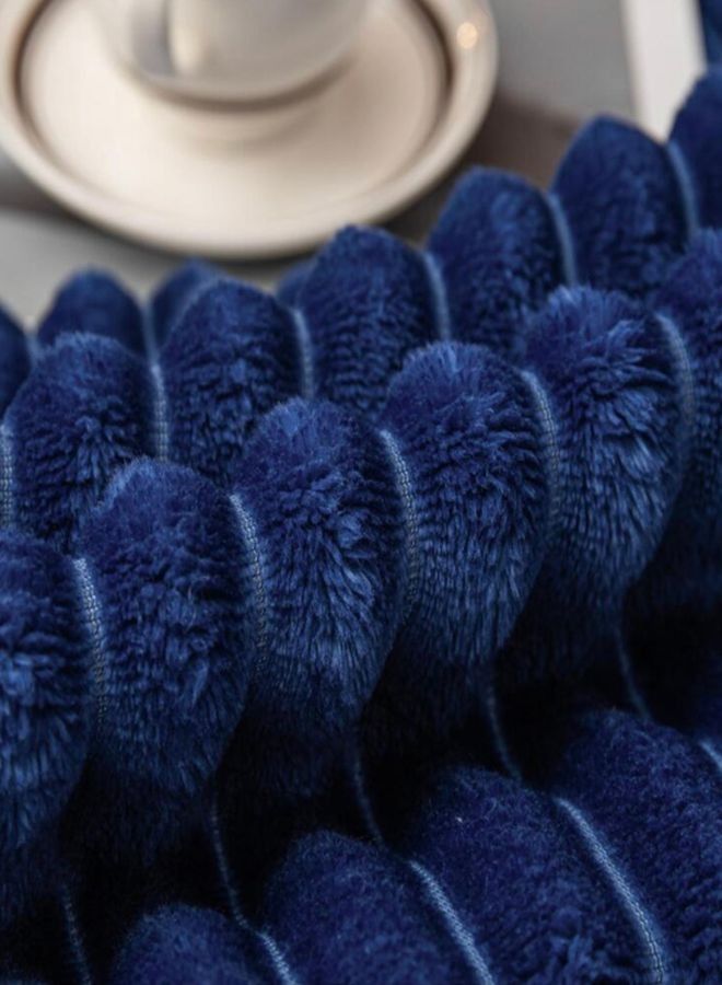 Throw Striped Blanket Super Soft, Blue Color