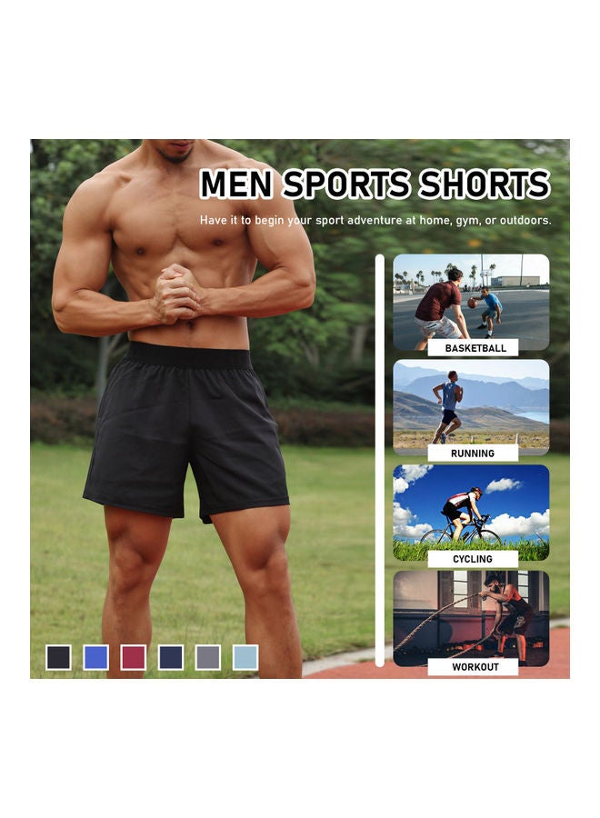 Solid Men Sport Shorts M