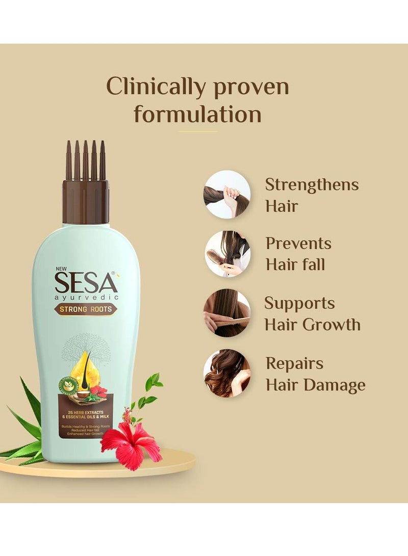 Sesa Ayurvedic Strong Roots Oil with 26 Herbs 6 Oils for Hair Fall Control Hair Growth 200ml