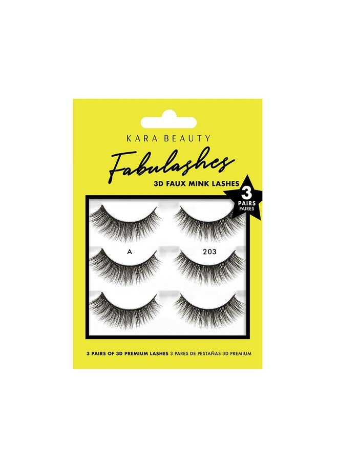 Fabulashes 3 Identical Pairs Multi Pack 3D Faux Mink False Eyelashes Style Ka3203