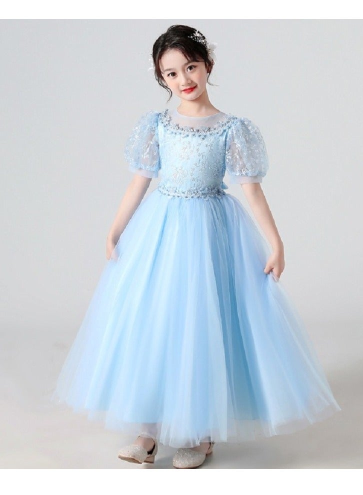 Girls Dress For Wedding Evening Party Blue Color