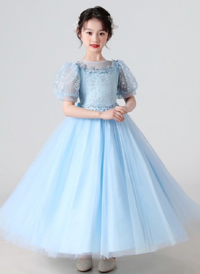 Girls Dress For Wedding Evening Party Blue Color