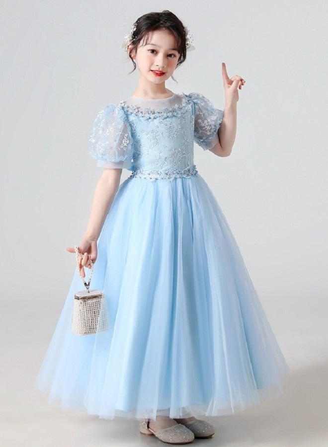 Girls Dress For Wedding Evening Party Blue Color