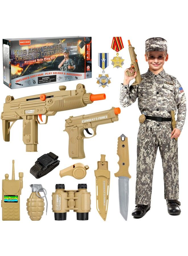 Army Costume For Boys Halloween Soldier Costumes For Kids Military Dress Up Accessories Role Play Set For Kids Age 312
