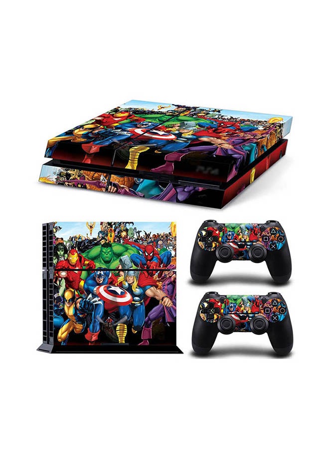 Console And Controller Sticker Set For PlayStation 4 Marvel Heroes