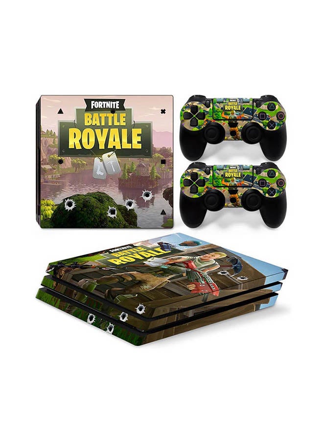 Console And Controller Sticker Set For PlayStation 4 Pro Battle Royale