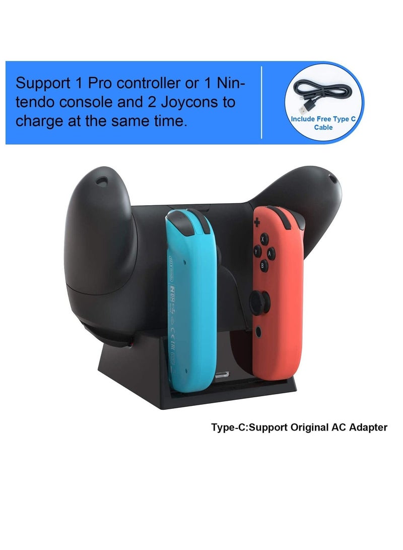 Charging Dock Compatible With Nintendo Switch Oled Model Charger Station for Pro Controller Pro Handle Charger for Nintendo Switch Charger for Switch Joy con Charger