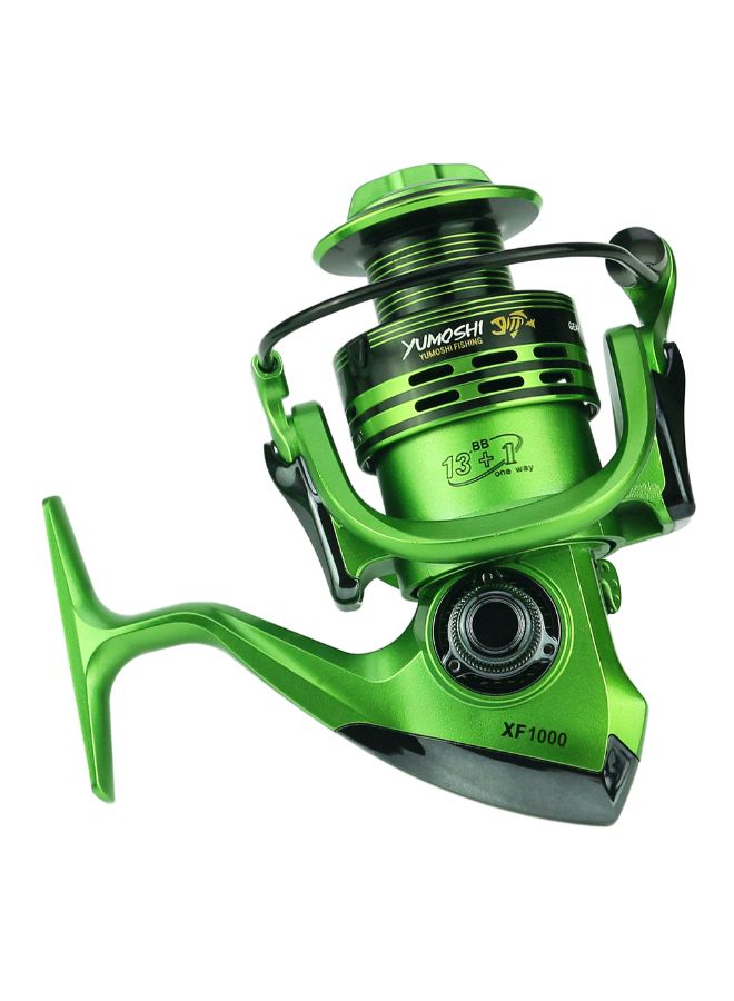 13+ 1BB Dual Brake System Spinning Fishing Reel With Left/Right Interchangeable Rocking Handle 17 x 17 x 10cm