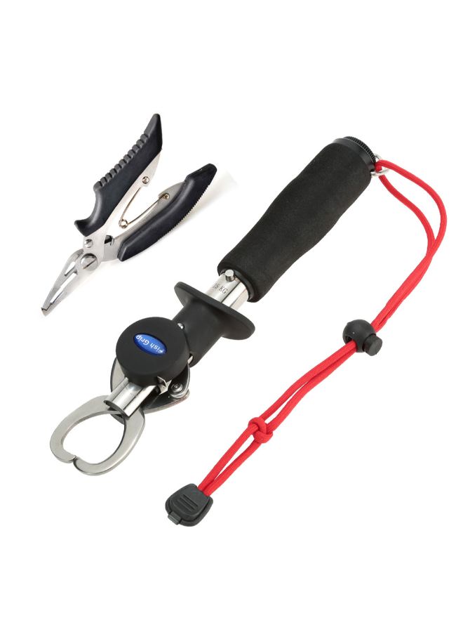 Portable Fish Lip Gripper With Multifunctional Scissors Hook