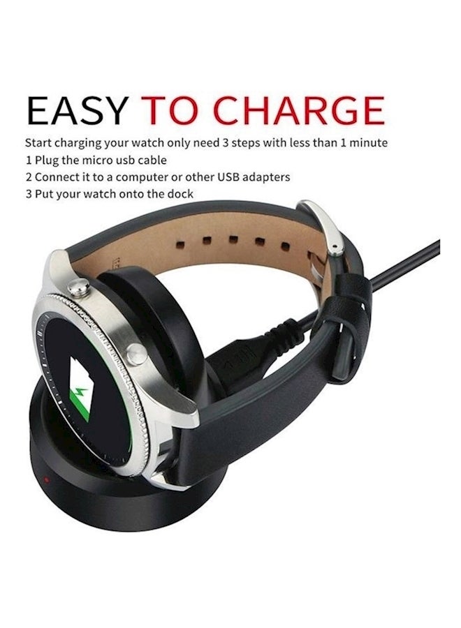 USB Charger Charging Dock For Smart Watch Black/Silver