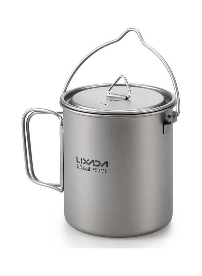 2-Piece Outdoor Camping Ultralight Titanium Pot 13.20 x 11.00 x 11.00cm