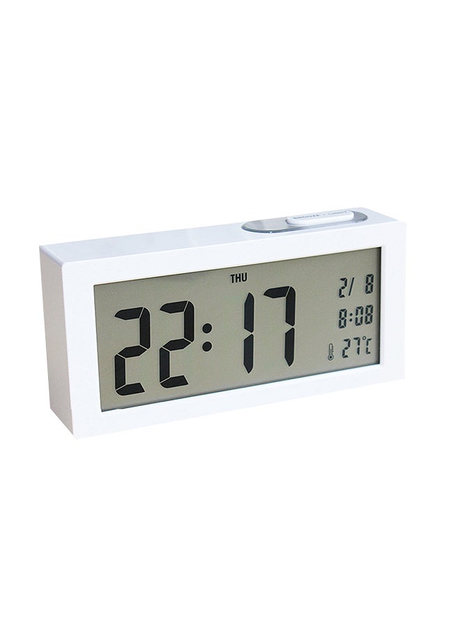 Portable Digital Alarm Clock White/Grey