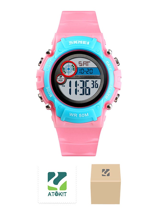 girls Sports Waterproof PU Leather Digital Watch 1477