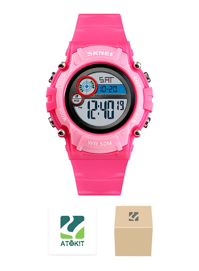 girls Sports Waterproof PU Leather Digital Watch 1477