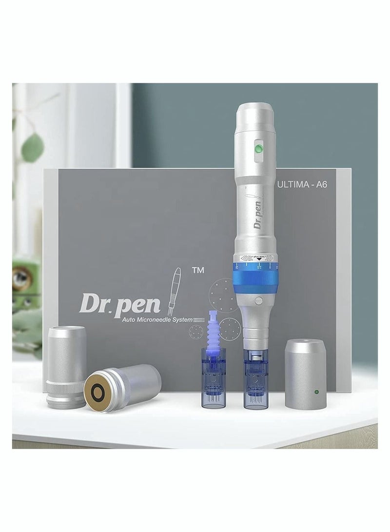 Dr. Pen A6 Original Micro-needle Pen Electric Cordless Professional Skin Care Set, Contains 10 pcs 36 needles, 2 pcs 12 needles