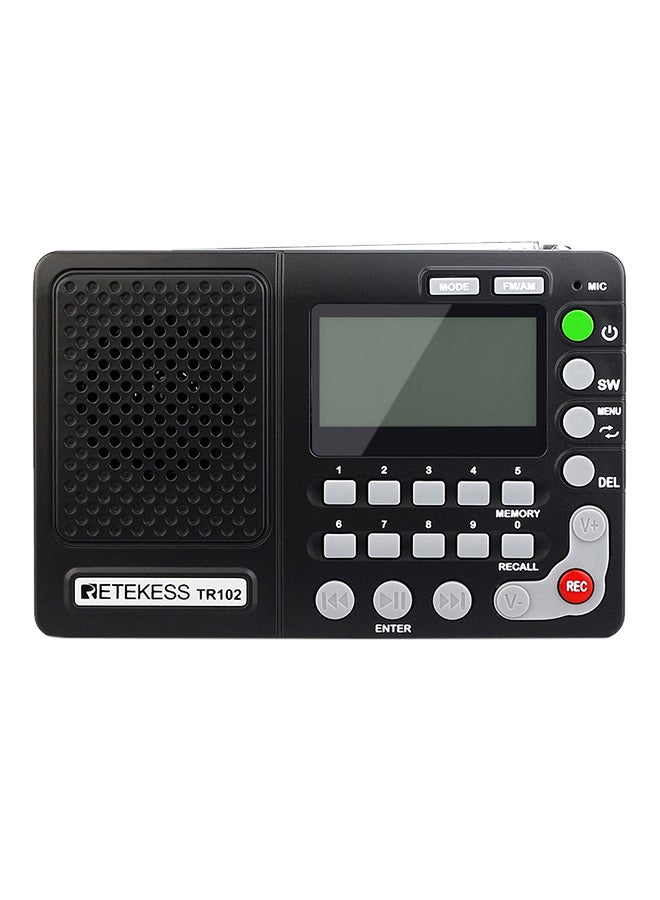 Portable Radio With Sleep Timer Pocket Radio Receiver MP3 Player TR102 Black