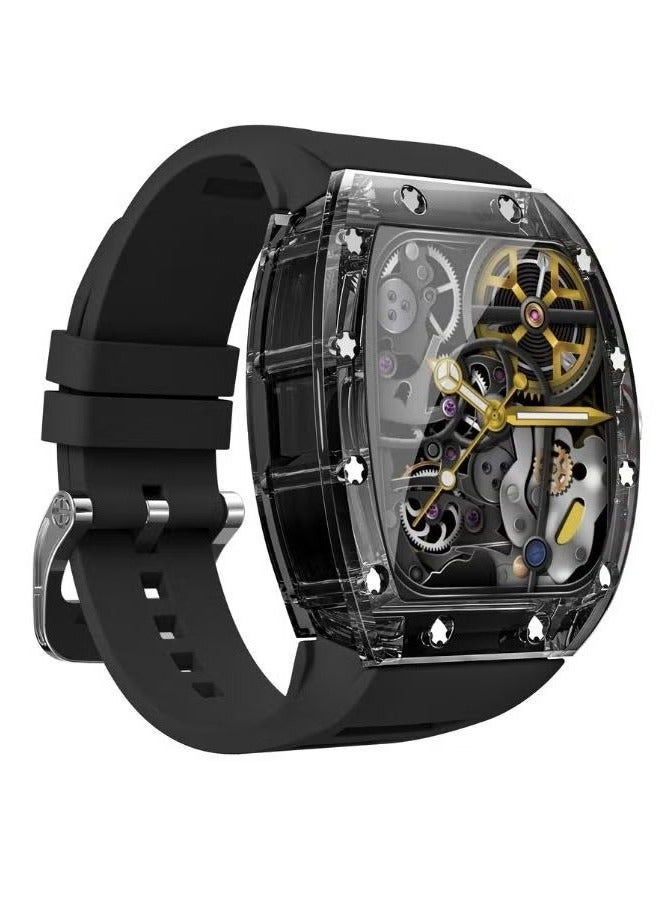 YD5 Waterproof Pure White Sports Smart Watch For Men`s, Crystal Shell Appearance, Richard Style, Multi Languages, Sports Record, Offline Payment And NFC Card Access Function