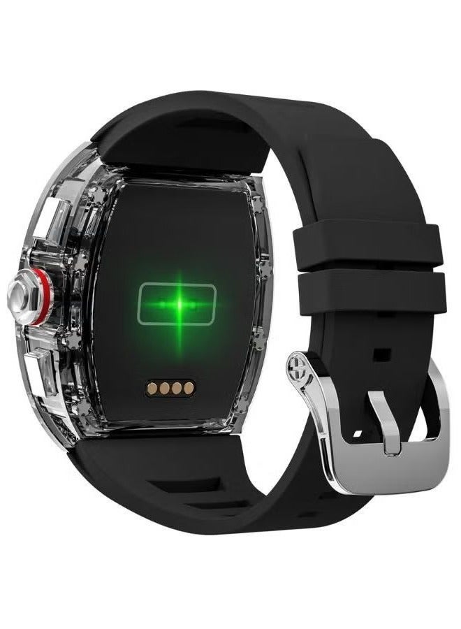 YD5 Waterproof Pure White Sports Smart Watch For Men`s, Crystal Shell Appearance, Richard Style, Multi Languages, Sports Record, Offline Payment And NFC Card Access Function